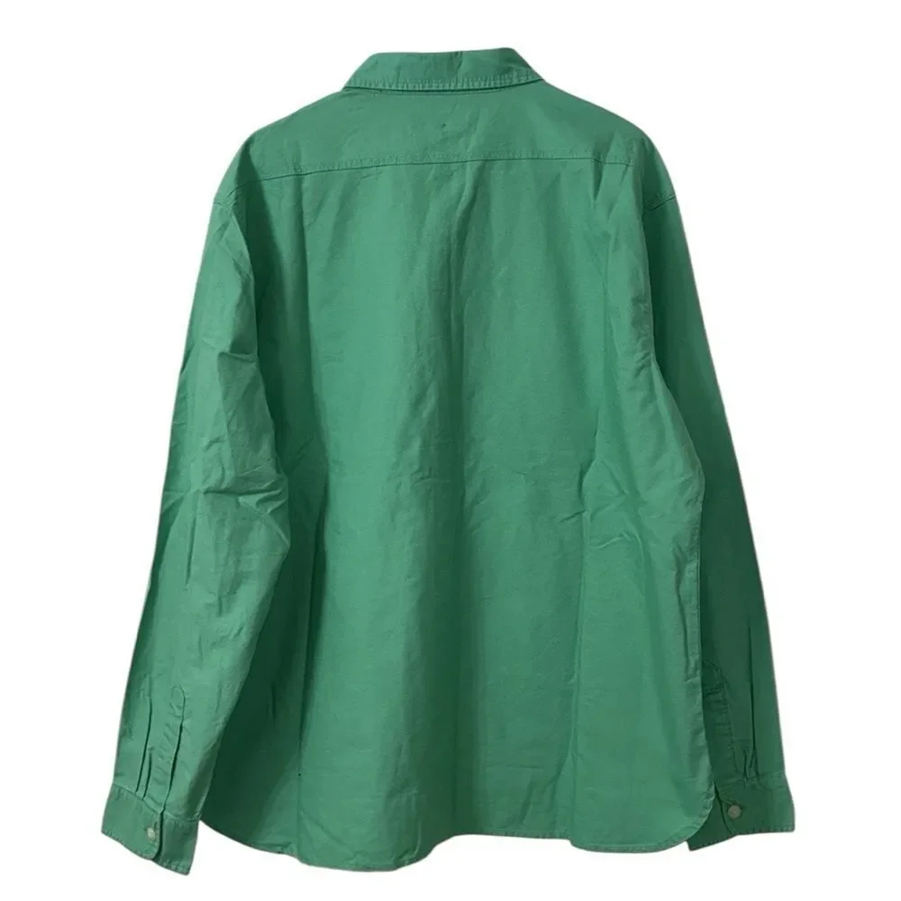 Piombo Men’s Green Button Down Long sleeve Cotton Shirt(Size XXL)